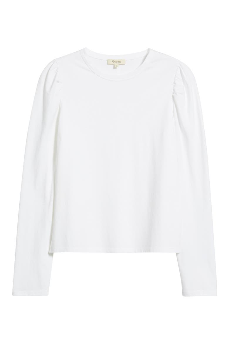 Easy Puff Sleeve Cotton Top, Alternate, color, WHITE