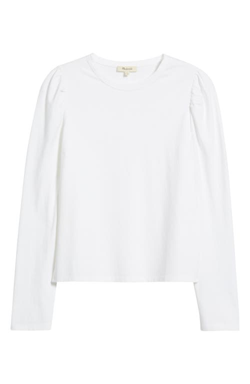 Madewell Easy Puff Sleeve Cotton Top In Neutral