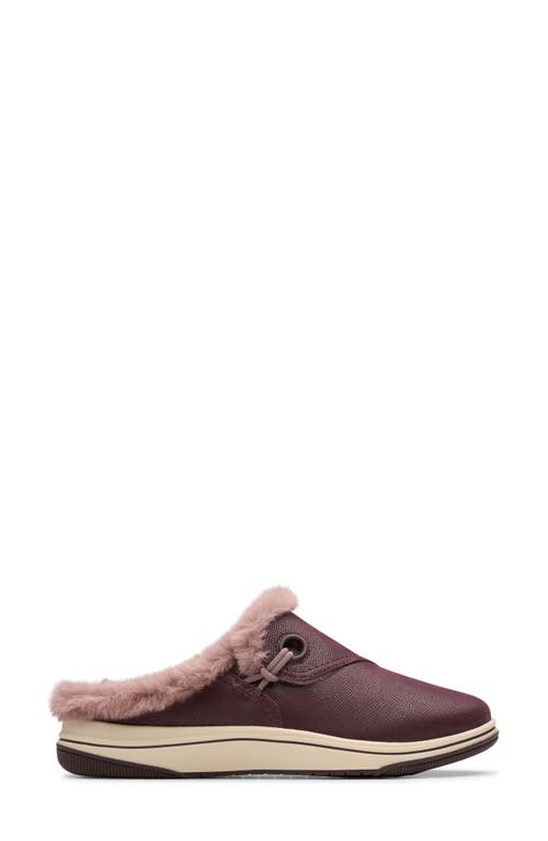 Clarks ® Breeze Myth Faux Fur Lined Slipper In Burgundy