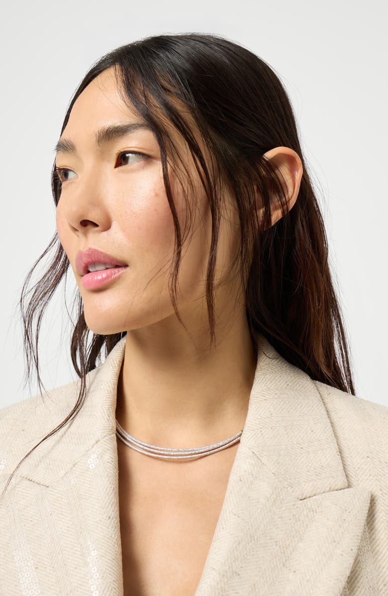 Brunello Cucinelli Silver necklace, Alternate, color, Grey