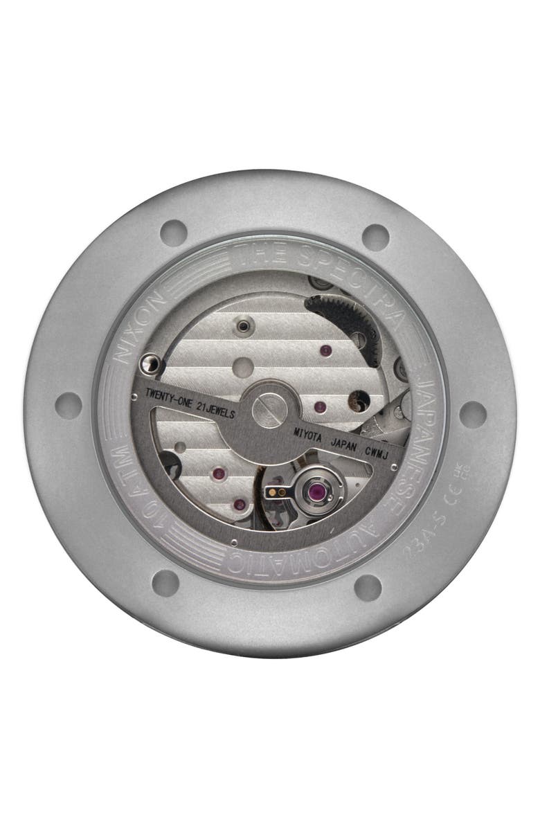 Nixon Spectra Skeleton Dial Leather Bracelet Watch, 40mm, Alternate, color, 