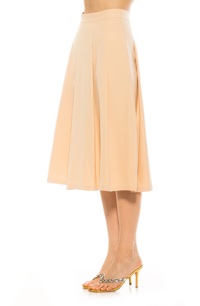 Alexia Admor Illia Pleated Midi Skirt, Alternate, color, Beige