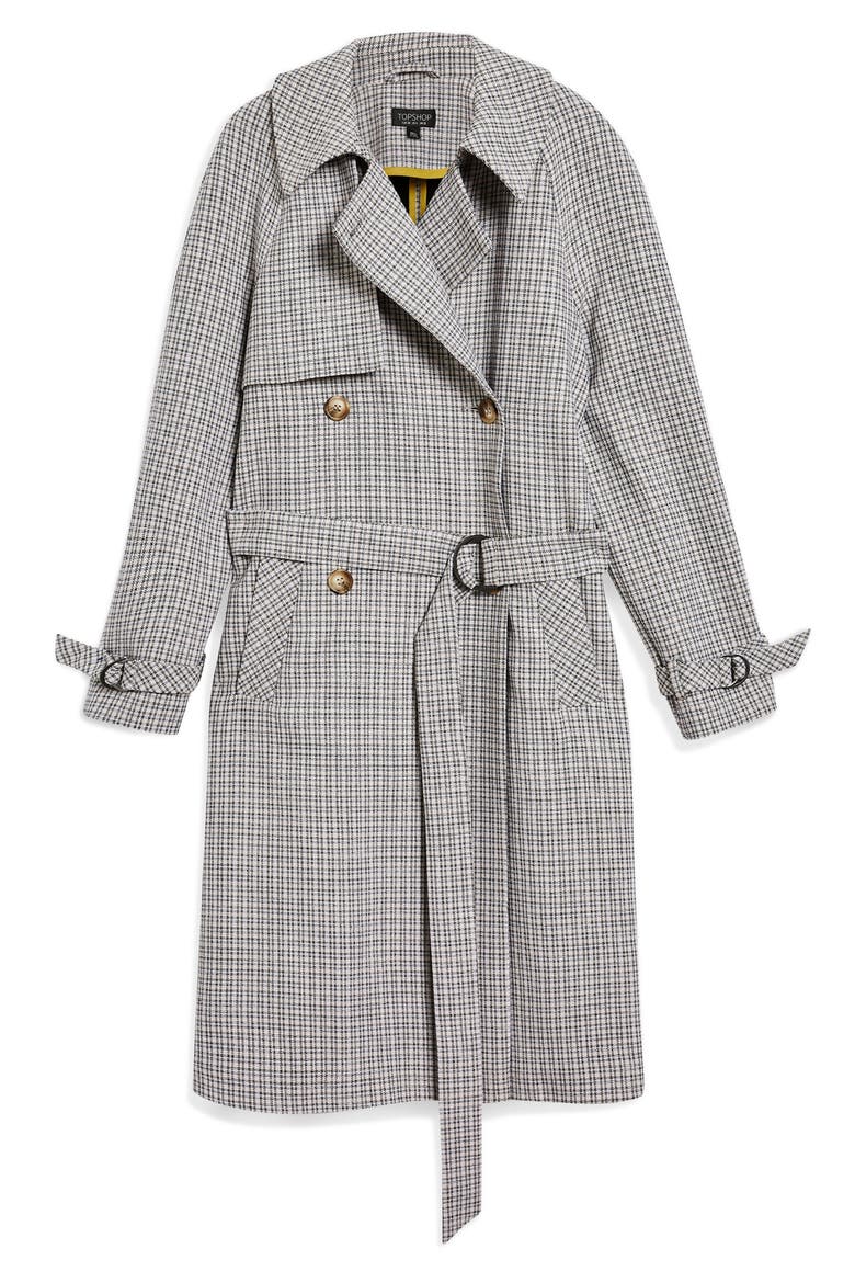 Angie Trench Coat, Alternate, color, GREY MULTI