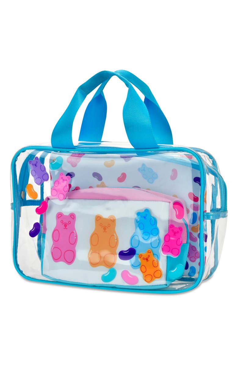 Iscream Kids' Jelly Bears Cosmetic Bag Trio, Alternate, color, Multi Blue