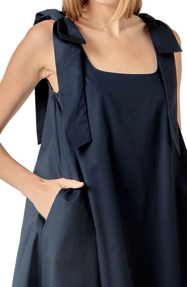 English Factory Bow Shoulder Sleeveless Cotton Minidress, Alternate, color,