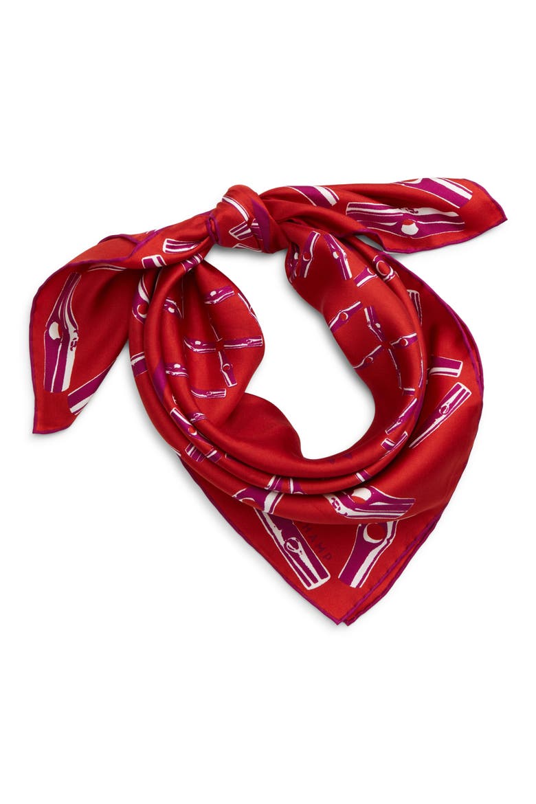 Roseau Silk Scarf, Alternate, color, FUCHSIA/ RED