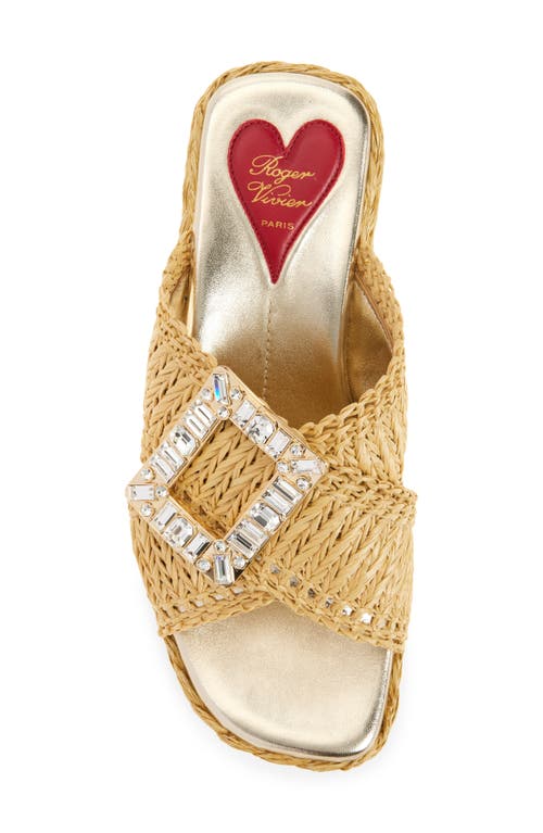 Roger Vivier Espadrille Platform Slide Sandal