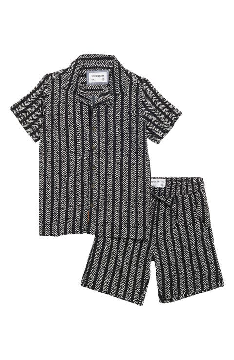 Kids' Textured Camp Shirt & Shorts Set (Big Kid)
