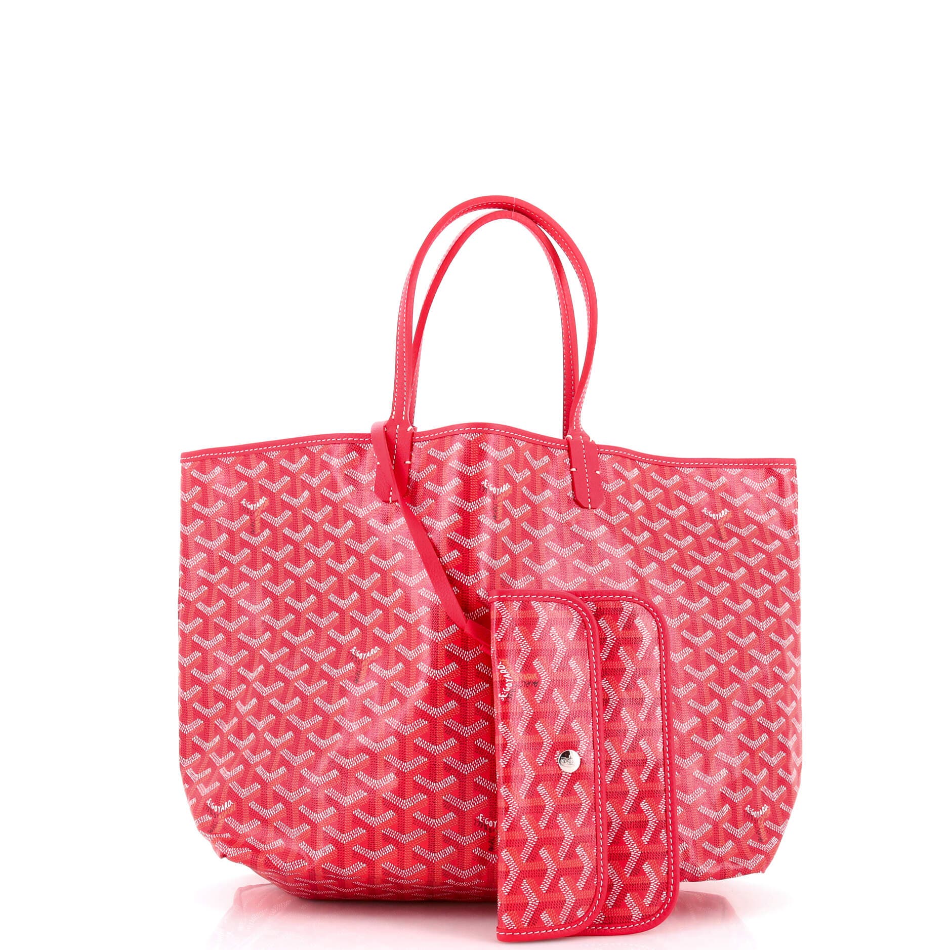 Pre-Owned Goyard Saint Louis Reversible Tote Coated Canvas and Printed Canvas PM, Alternate, color, Red