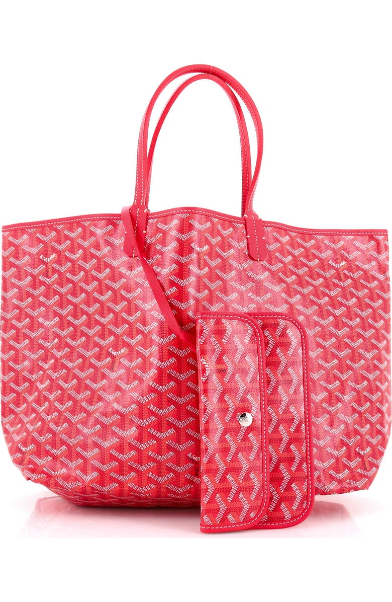 Pre-Owned Goyard Saint Louis Reversible Tote Coated Canvas and Printed Canvas PM, Alternate, color, Red