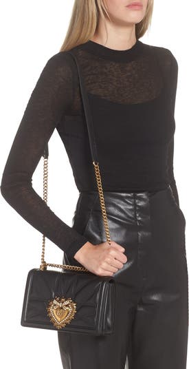 Dolce&Gabbana Devotion Logo Heart Lambskin Crossbody Bag