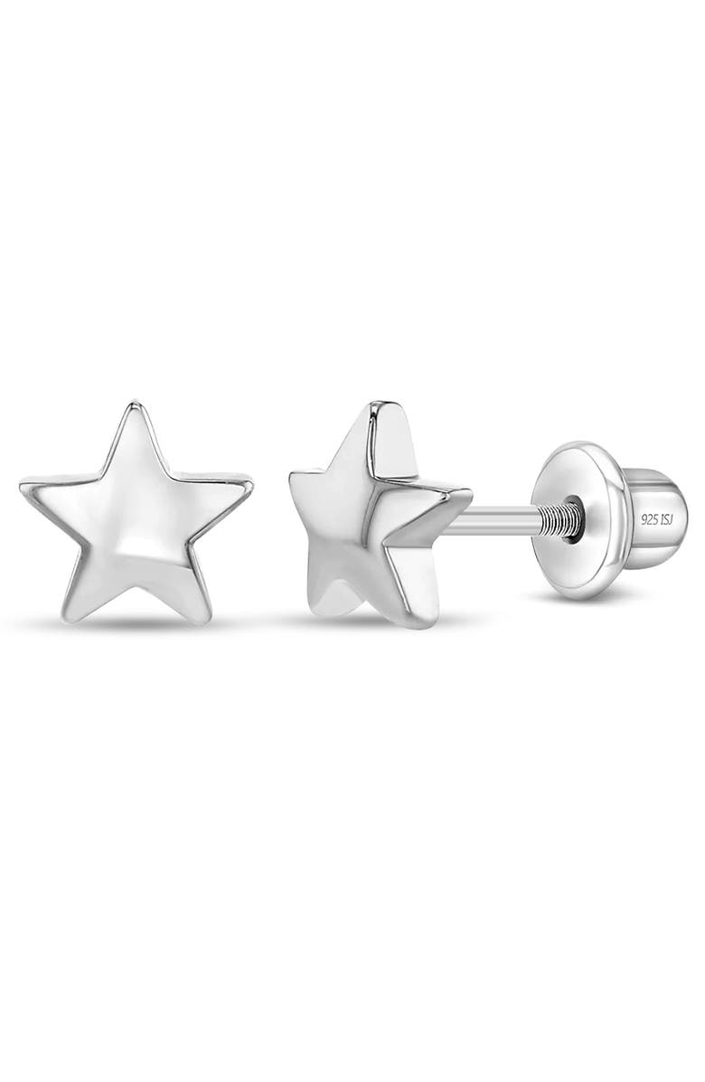 In Season Jewelry Classic Polished Star Earrings, Main, color, Silver