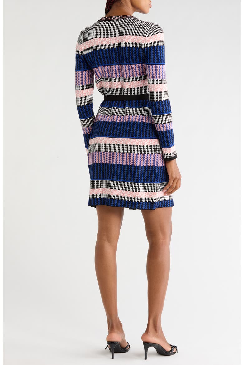Melita Knit Wrap Dress, Alternate, color, MULTICOLOR KNIT STRIP PK/ NV