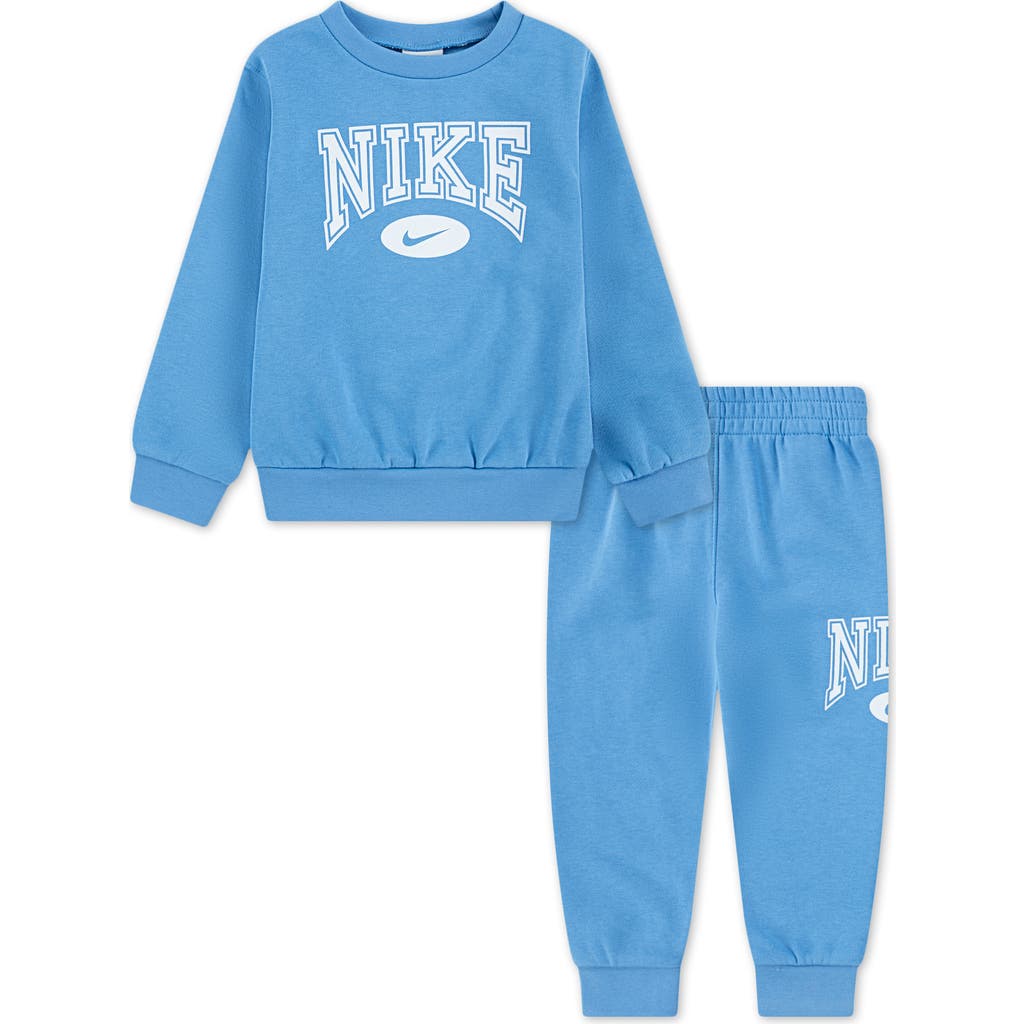 Nike Little Boys Gameday Essentials 2-piece Crewneck Sweatshirt And Pants Set In Blue