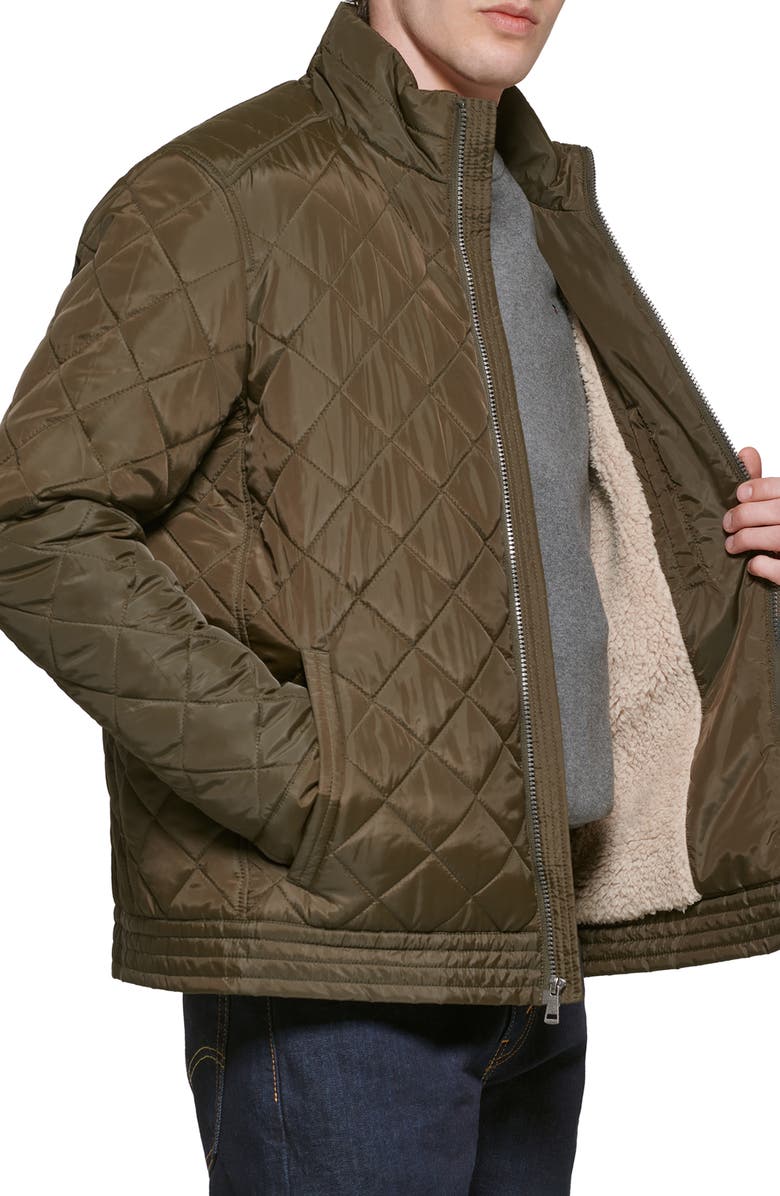 Cole Haan Signature Quilted Jacket, Alternate, color, Olive