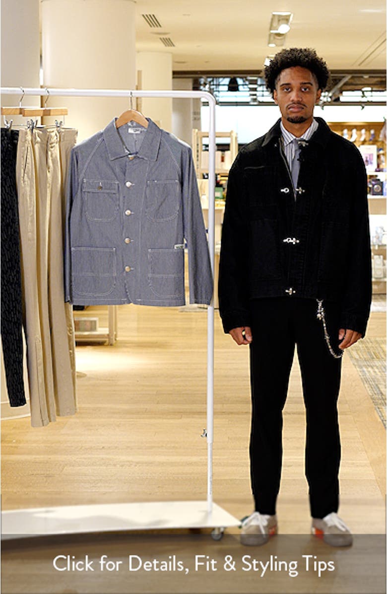 Hickory 2.0 Engineer Stripe Organic Cotton Button-Up Chore Coat, sales video thumbnail