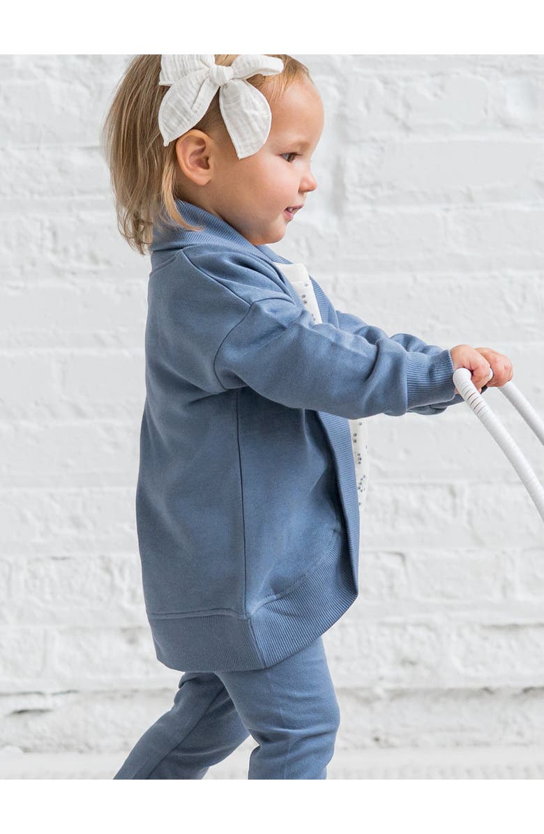 Kendi Organic Finola Fleece Cocoon Cardigan, Alternate, color, Denim