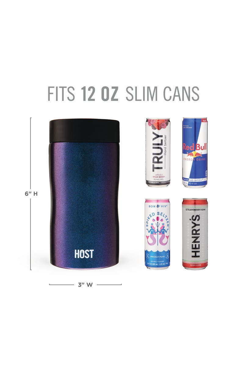 HOST Stay-Chill Slim Can Cooler, Alternate, color, Galaxy Black
