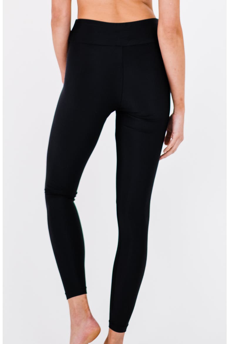 Long Swim Leggings, Alternate, color, Black
