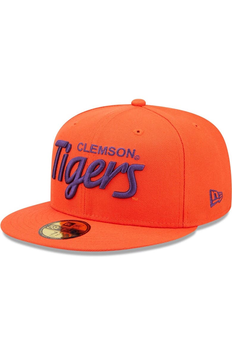 New Era Men's New Era Orange Clemson Tigers Script Original 59FIFTY Fitted Hat, Main, color, Orange
