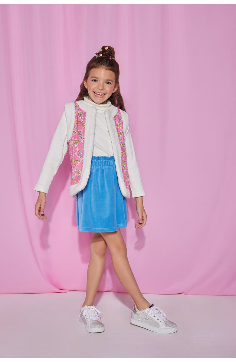 BISBY Kids' Velour Portofino Skirt, Alternate, color, French Blue