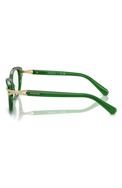 Swarovski 54mm Pillow Optical Glasses In Transparent Green