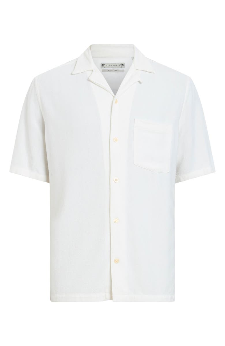 AllSaints Cudi Camp Shirt, Alternate, color, Oatmeal White