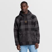FANATICS Men's Fanatics Black Green Bay Packers Elements Plaid Polar Fleece Quarter-Zip Hoodie
