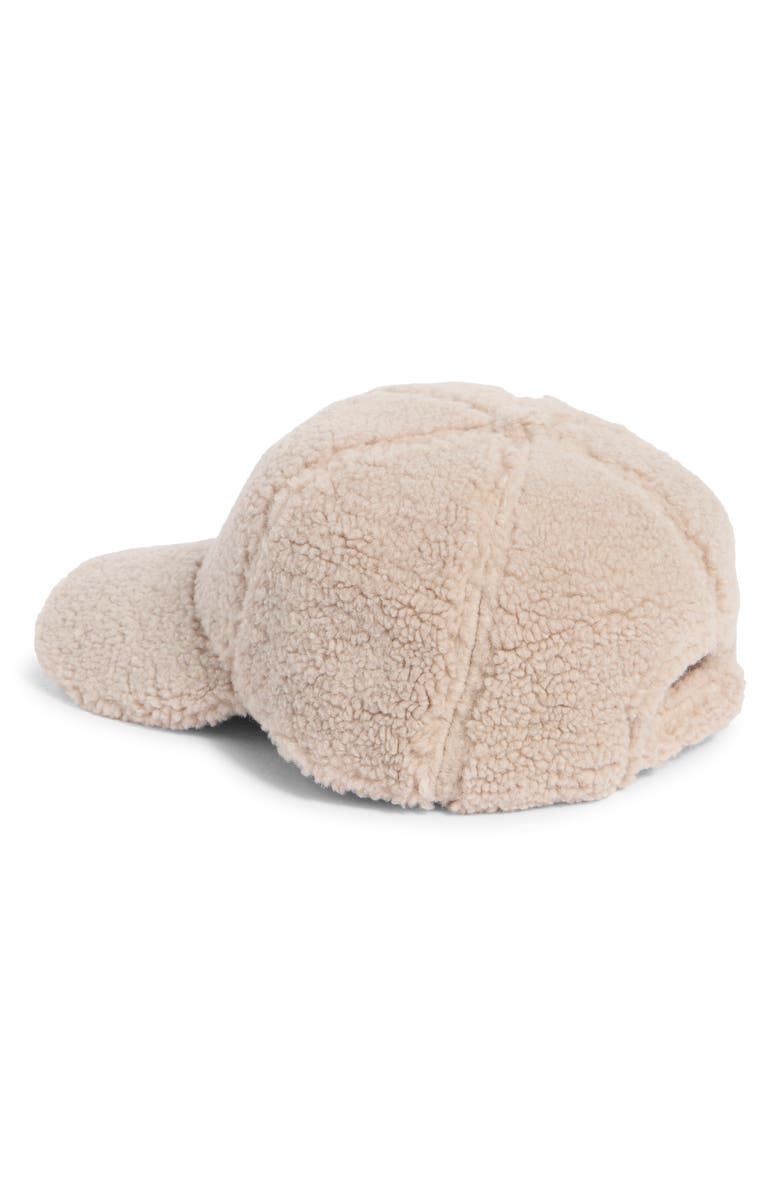 BCBG Faux Shearling Baseball Cap, Alternate, color, Natural