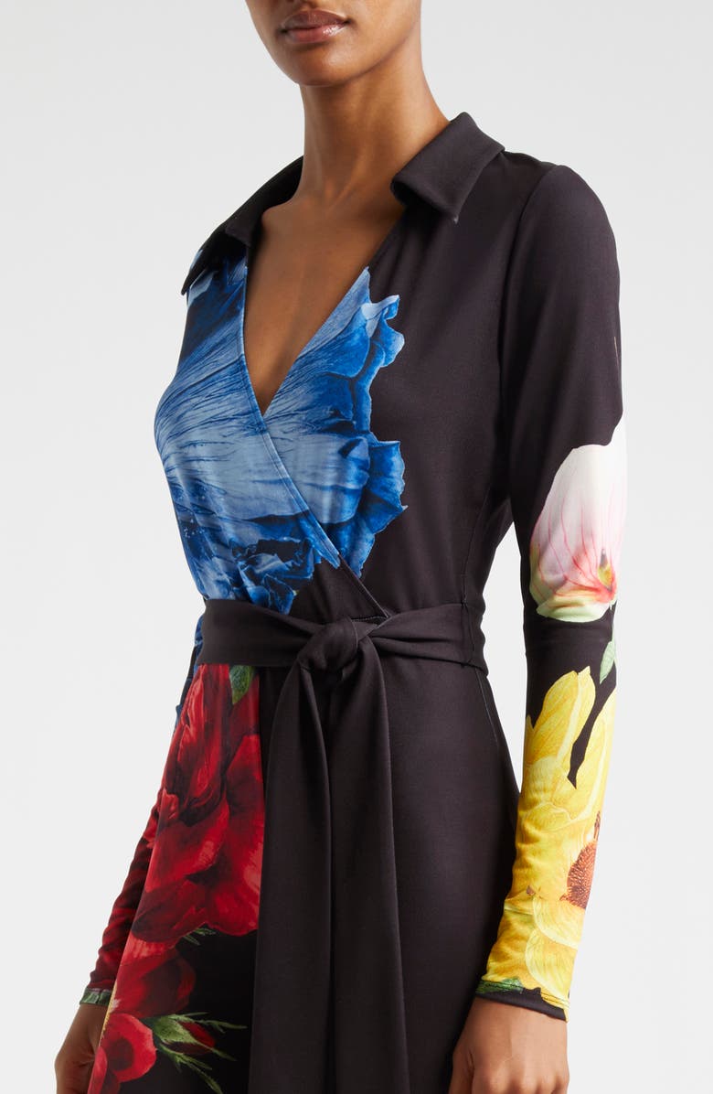 Alice + Olivia Melina Faux Wrap Wide Leg Jumpsuit, Alternate, color, 