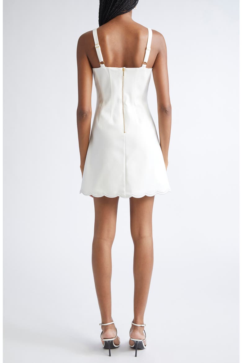 Adriana Contrast Stitch Cotton Blend Minidress, Alternate, color, IVORY