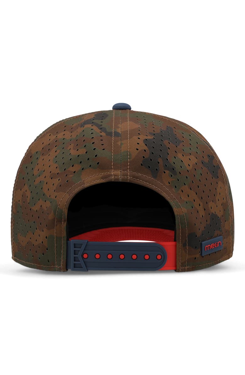Melin Hydro Compass Merica Camo Performance Snapback Ball Cap, Alternate, color,