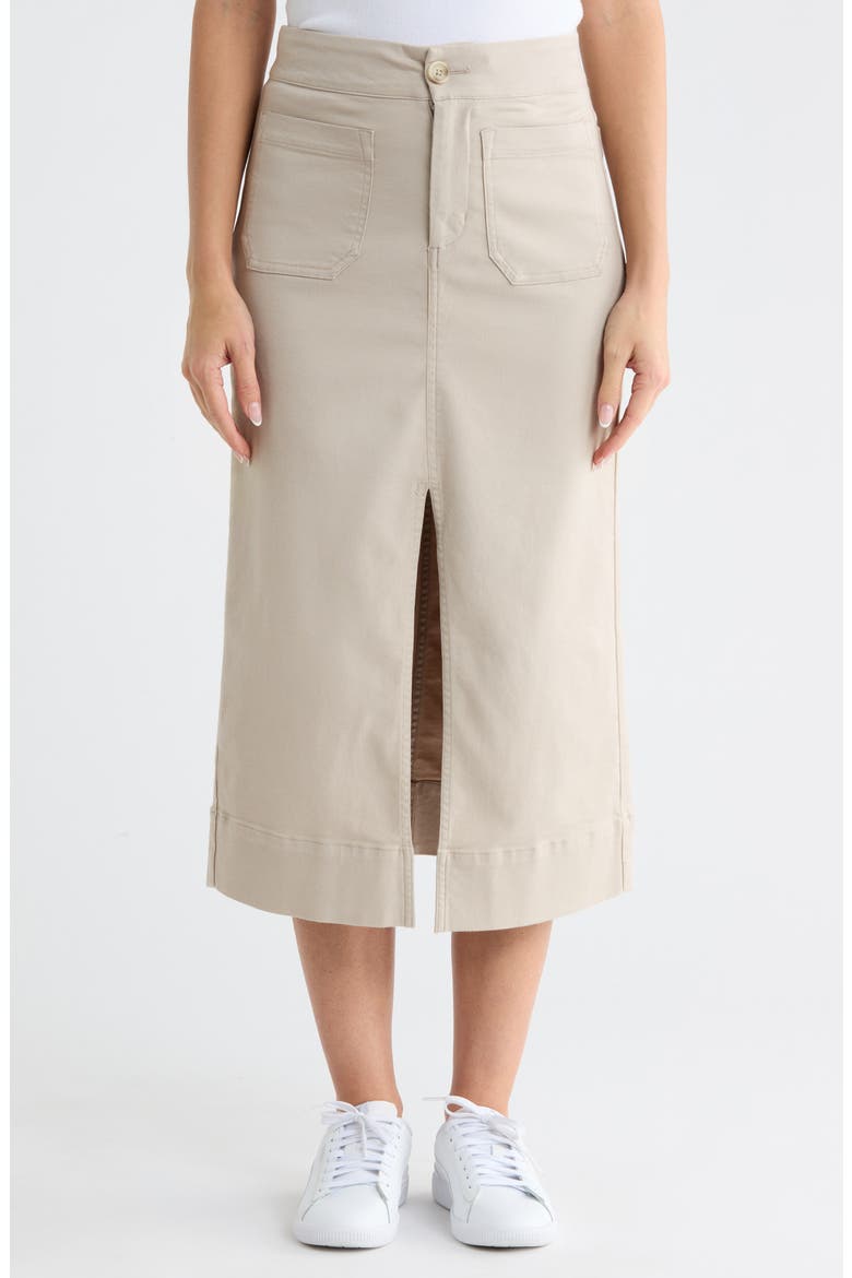 Everyday Midi Skirt, Main, color, ISLAND FOSSIL