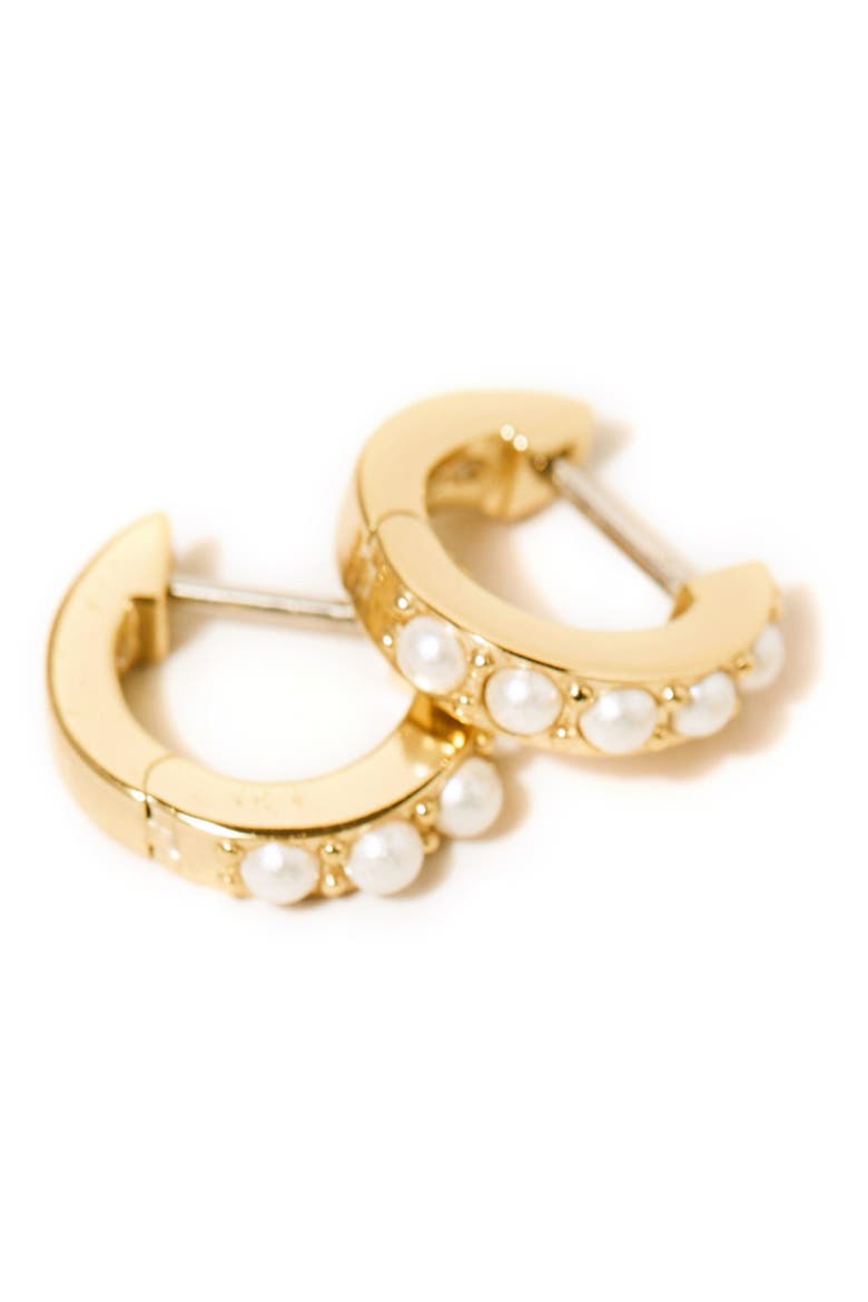 Ashley Hoop Earrings, Alternate, color, YELLOW GOLD/ WHITE