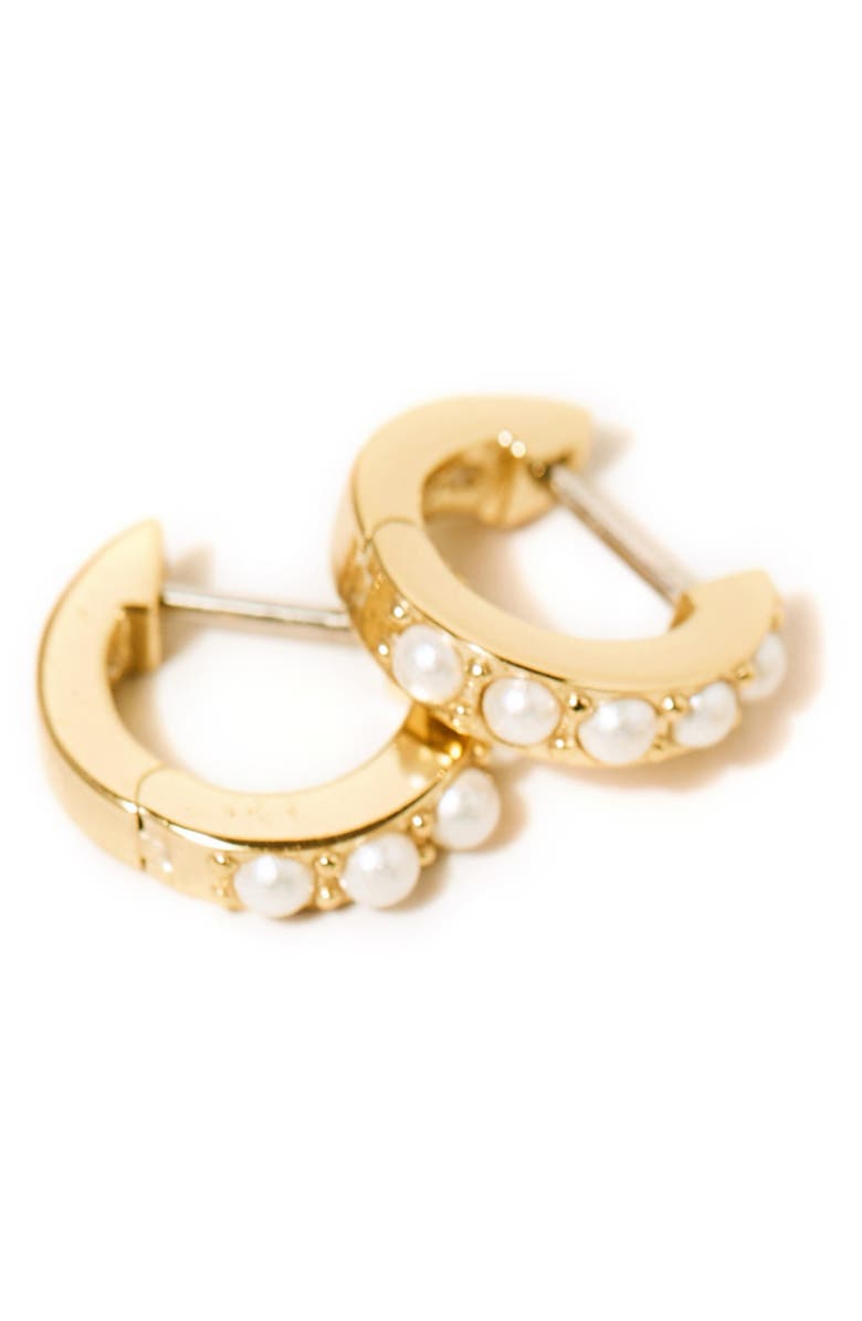 Ana Luisa Ashley Hoop Earrings, Alternate, color, Yellow Gold/ White