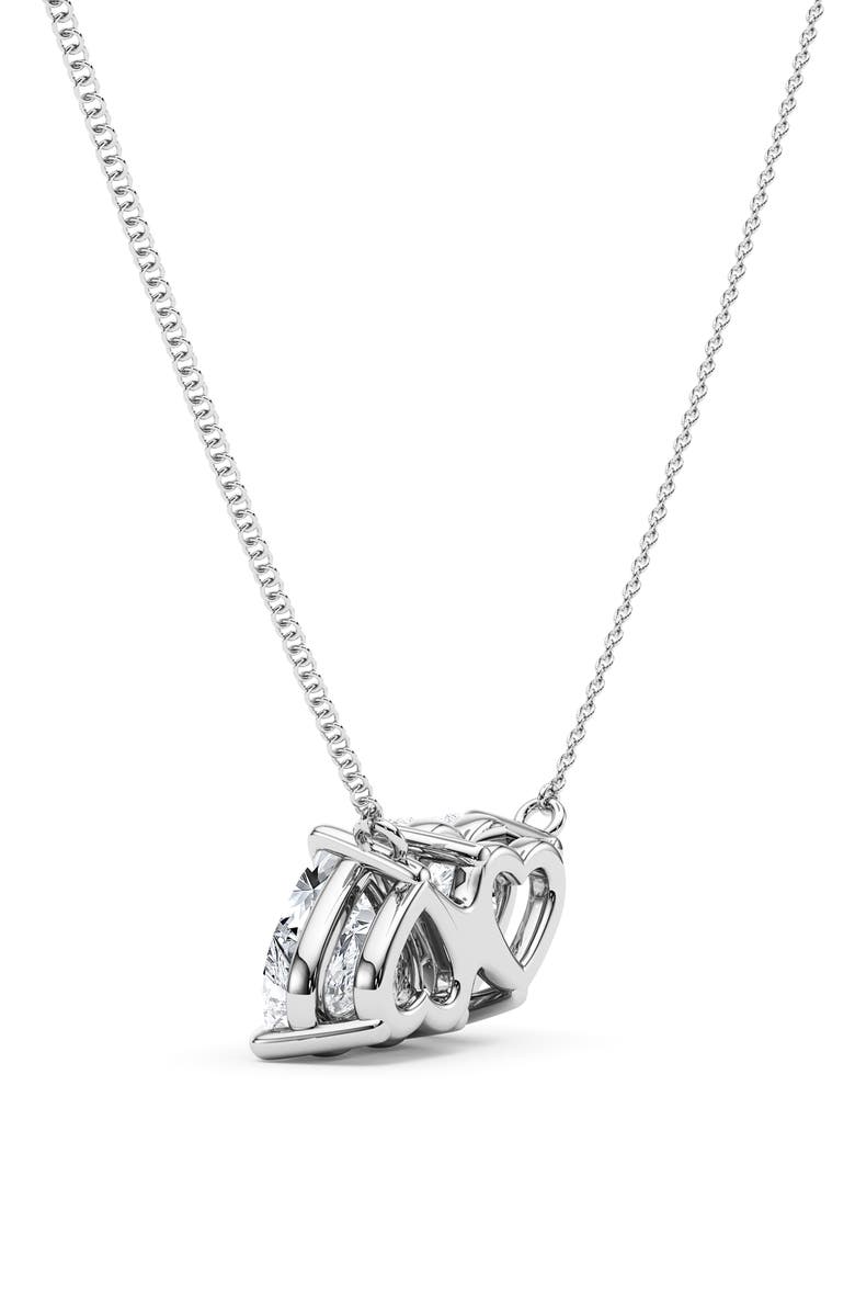 HauteCarat Twin Heart Lab Grown Diamond Necklace, Alternate, color, 18K White Gold