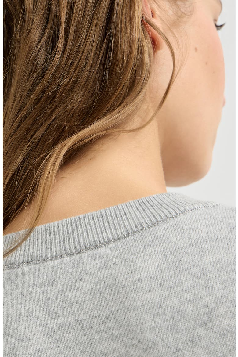 Cashmere sweater with monili, Alternate, color, Pebble