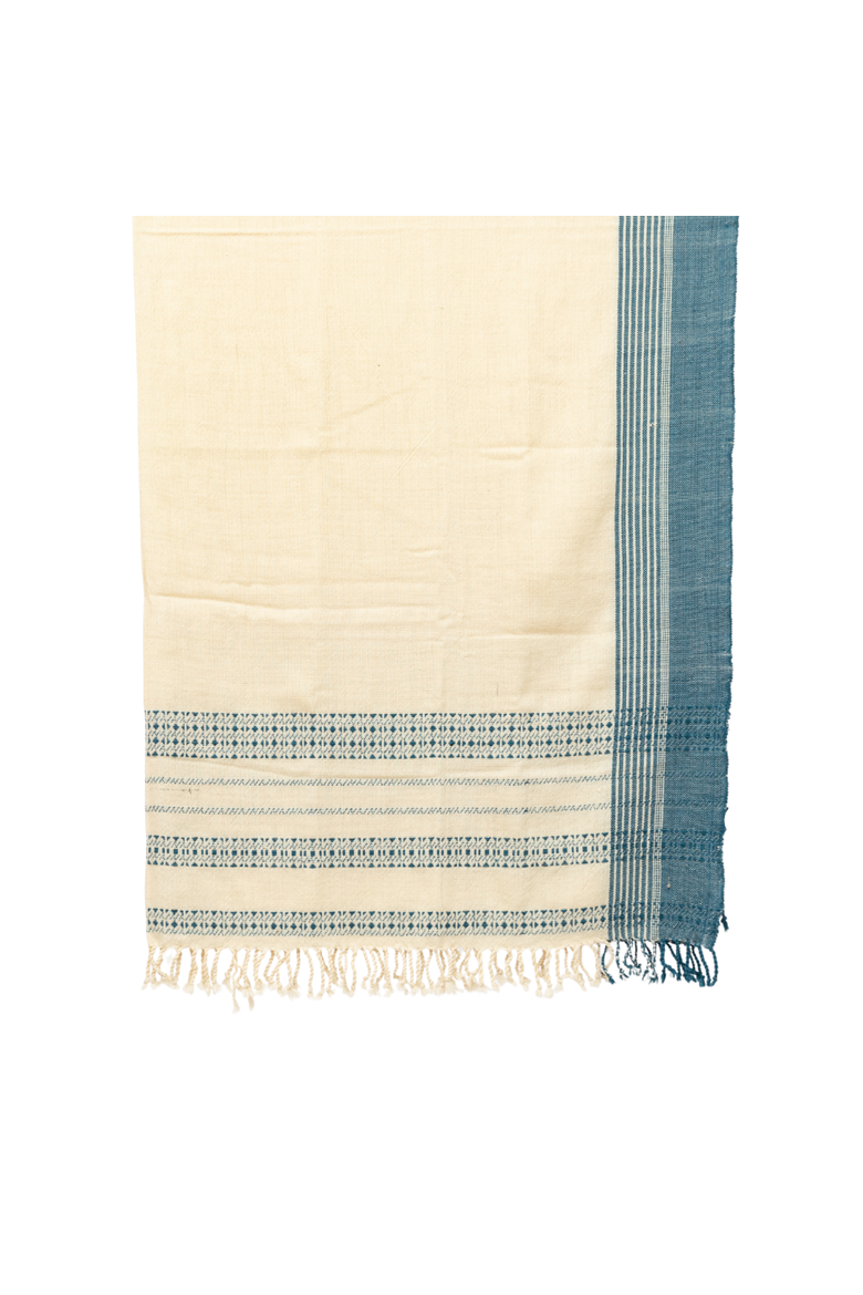 Shell/Indigo Handwoven Bedspread, Main, color, Shell/Indigo