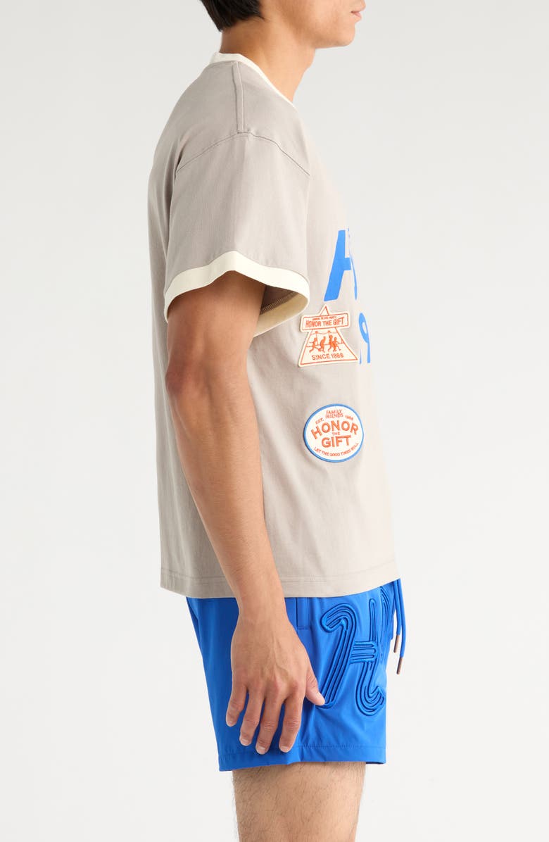 HONOR THE GIFT Mulitbox Ringer Graphic T-Shirt, Alternate, color, Stone