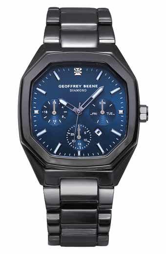 GEOFFREY BEENE Genuine Diamond Bracelet Watch, 41mm - 0.001ct.