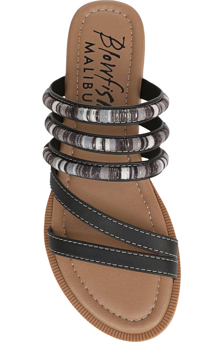 Blowfish Malibu August Slide Sandal, Alternate, color, Black Faux Leather