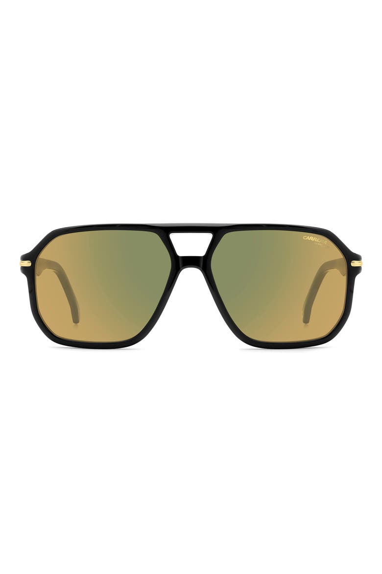 59mm Square Sunglasses, Main, color, BLACK YELLOW