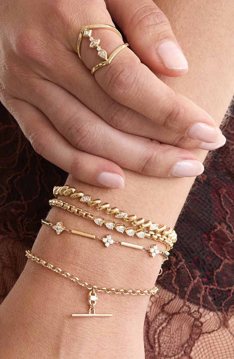 Zoë Chicco Diamond San Marco Chain Bracelet, Alternate, color, 14K Yellow Gold