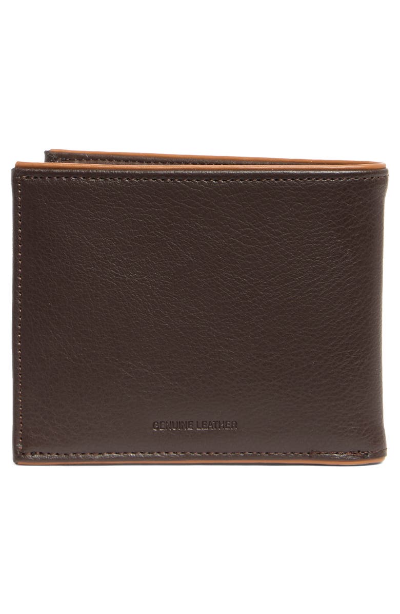 Original Penguin Leather Bifold Wallet, Alternate, color, Brown