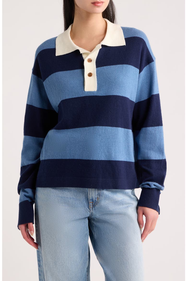 Peyton Rugby Polo Sweater, Main, color, BLUE NAVY