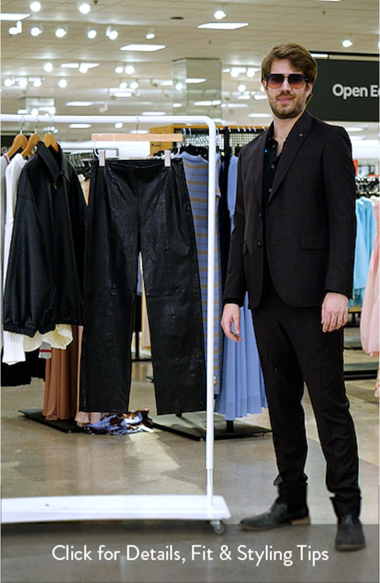 Logan Tapered Ankle Straight Leg Leather Pants, sales video thumbnail