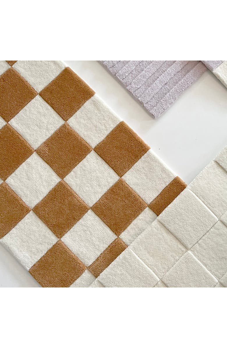 Maison Deux Checkerboard Rug, Alternate, color, Terra Brown