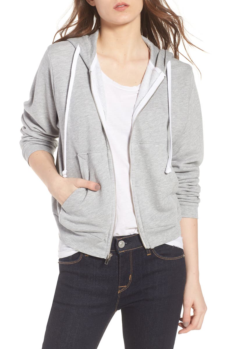 Wildfox Bridesmaid Regan Zip Hoodie, Main, color, 
