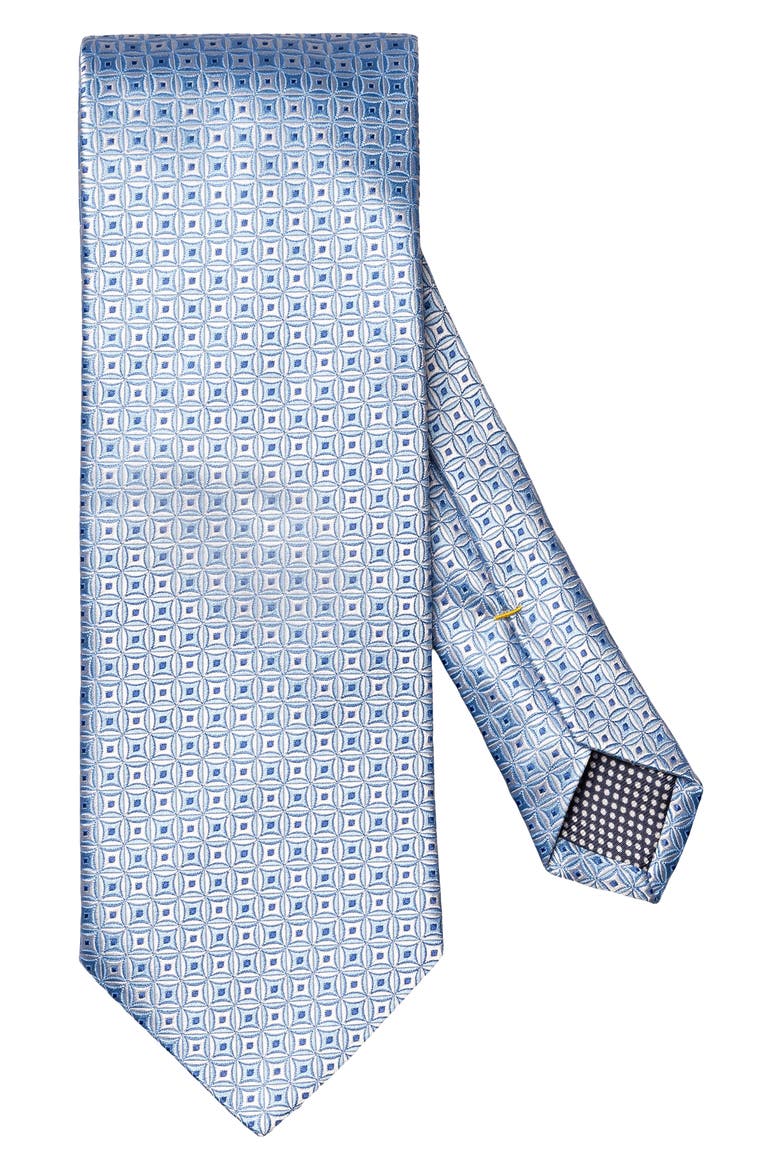 Geometric Silk Jacquard Tie, Main, color, MEDIUM BLUE
