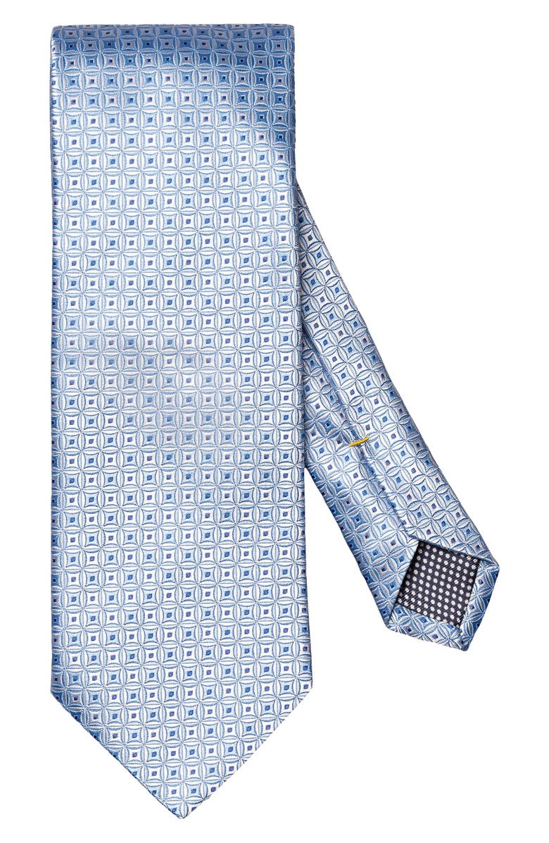 Eton Geometric Silk Jacquard Tie, Main, color, Medium Blue